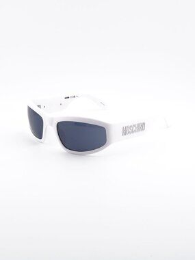 Moschino MOS164/S 06HT IR Sunglasses White Rectangle Frame, Grey Lenses